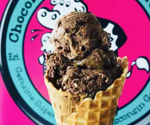 Zoreo ice cream in a homemade waffle cone 