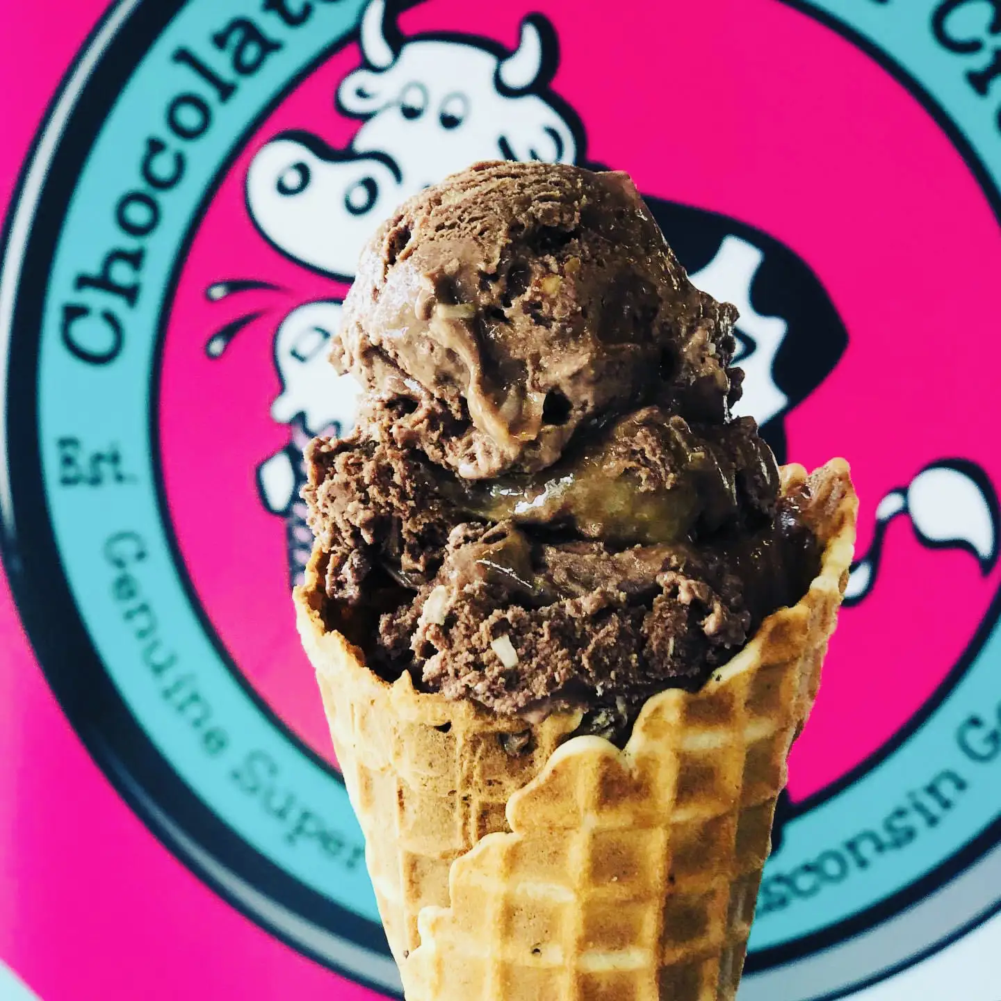 Zoreo ice cream in a homemade waffle cone 